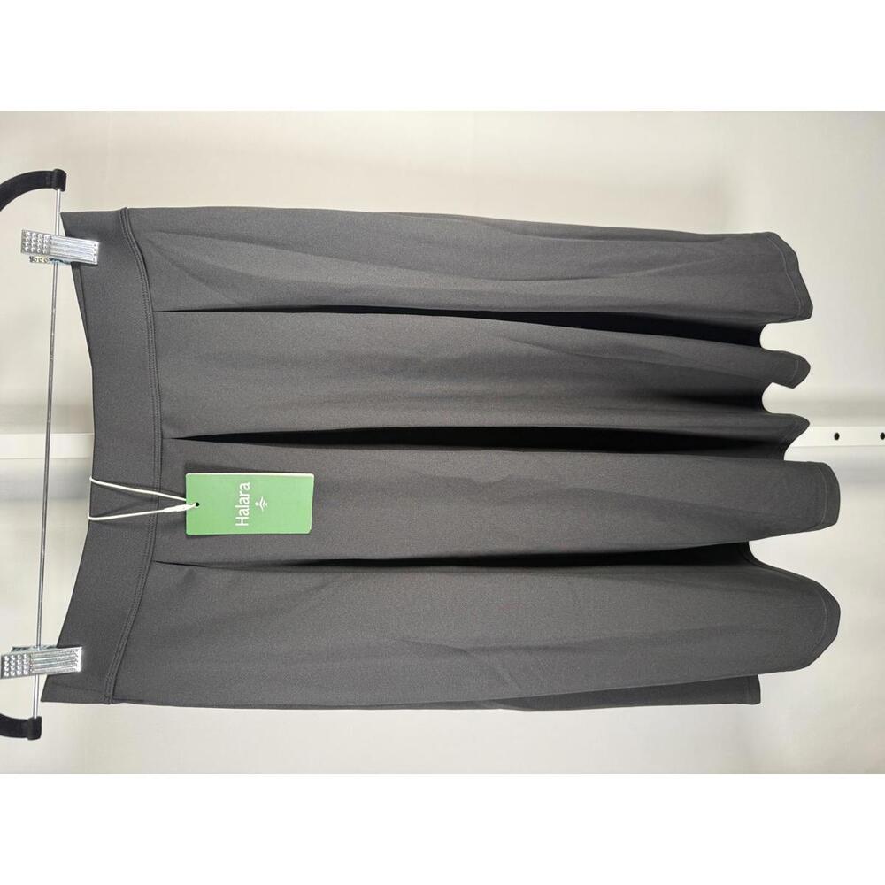 NWT Halara High Waisted Pocket Pleated Crepe Midi Work Skirt Black M - Picture 2 of 10